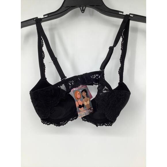 Magic Bodyfashion Women's 32B Black Luxury Gel Bra Underwire Lace Trim Q6-12 - Picture 4 of 7